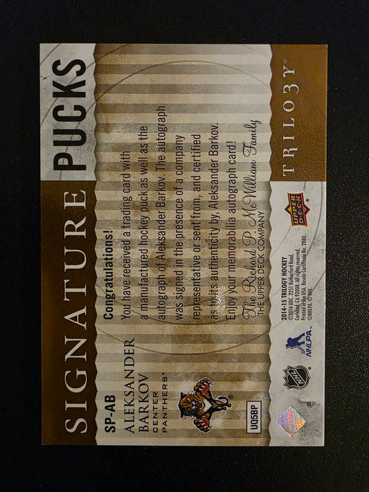 2014-15 Upper Deck Trilogy - Signature Pucks - Primary Logo - Aleksander Barkov #SP-AB