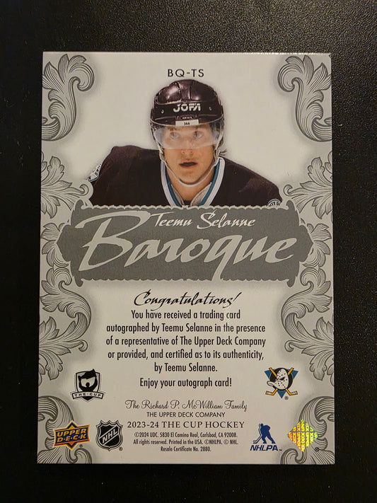 2023-24 Upper Deck The Cup - Baroque - Teemu Selanne #BQ-TS