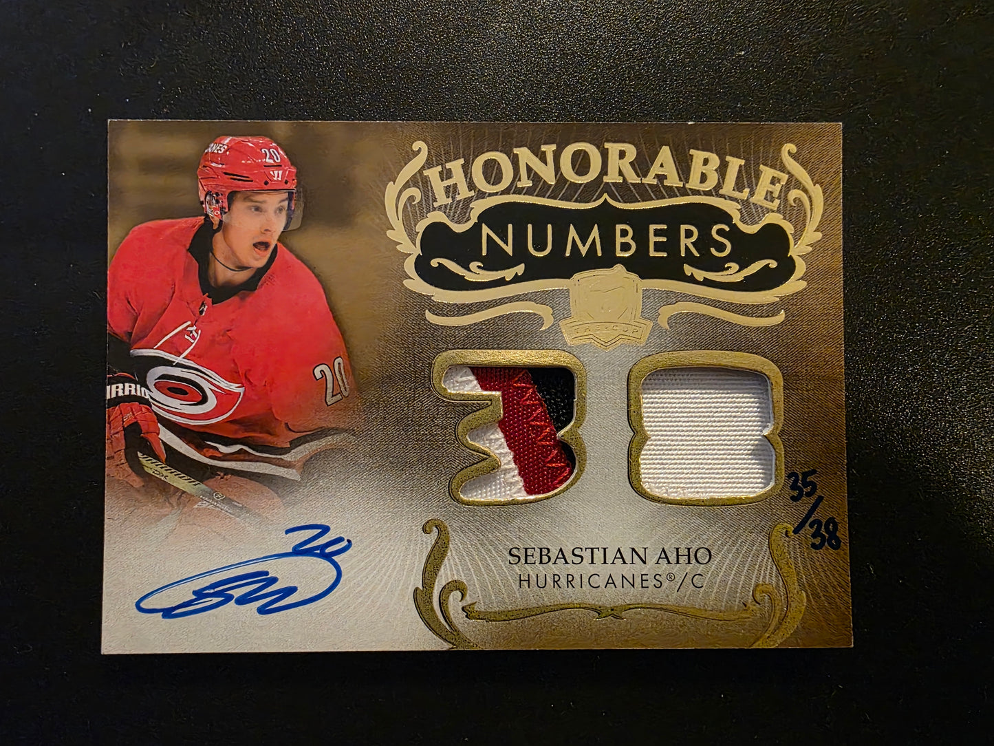 2023-24 Upper Deck The Cup - Honorable Numbers - Sebastian Aho #HR-SA /38