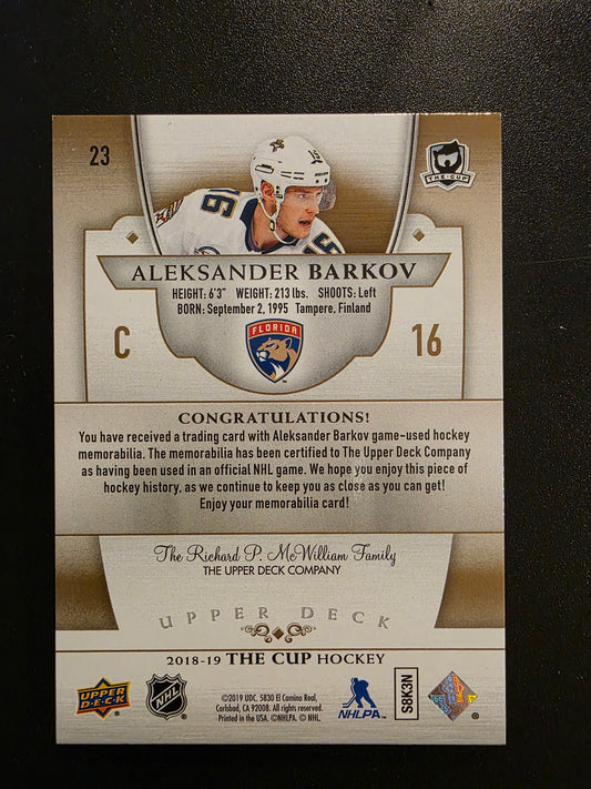 2018-19 Upper Deck The Cup - Gold Foil - Aleksander Barkov #23 /8