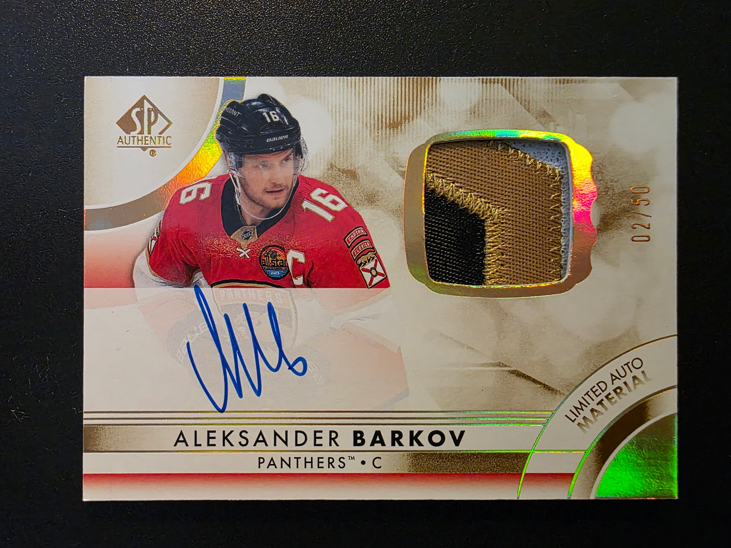 2023-24 Upper Deck SP Authentic - Limited Auto Material - Aleksander Barkov #26 /50
