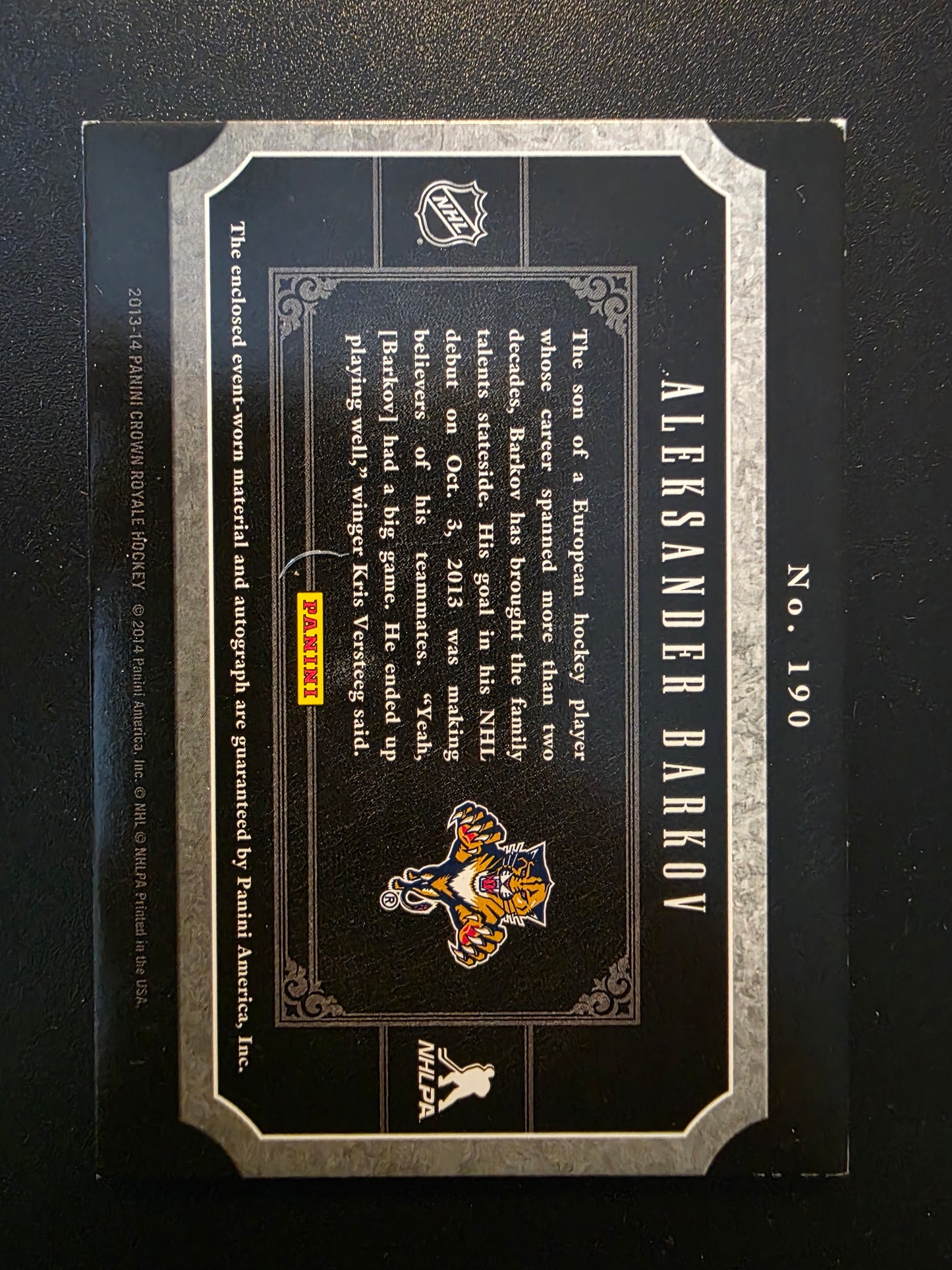 2013-14 Panini Crown Royale - Rookie Silhouette - Aleksander Barkov #190 /99 RC
