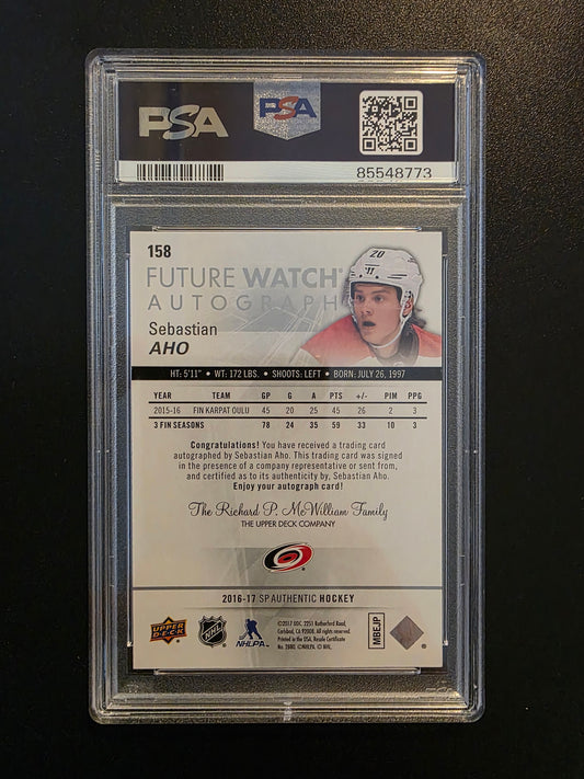 2016-17 Upper Deck SP Authentic Future Watch - Sebastian Aho #158 /999 PSA 10
