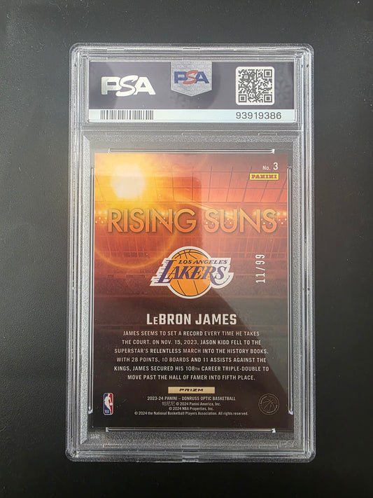 2023-24 Panini Donruss Optic - Rising Suns - Red Prizm - LeBron James #3 /99