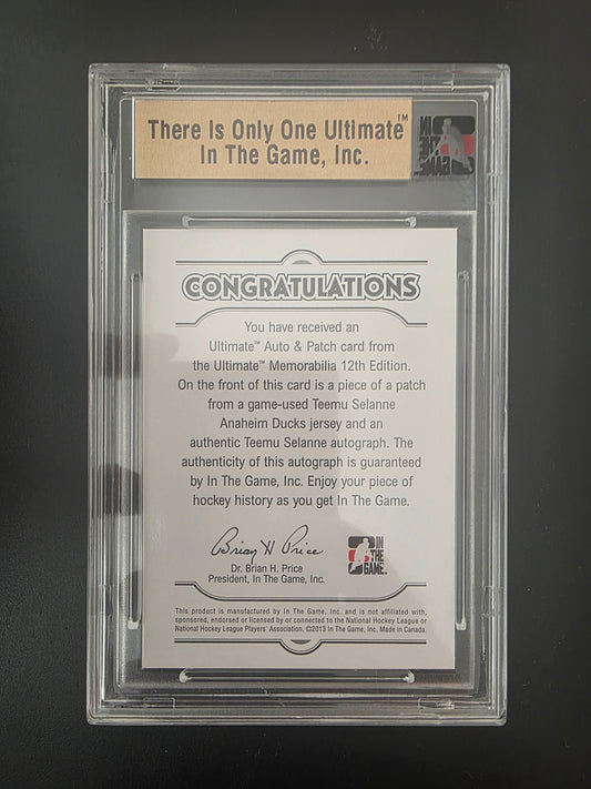 2012-13 In the Game Ultimate Memorabilia 12th Edition - Auto & Patch - Silver - Teemu Selanne /9
