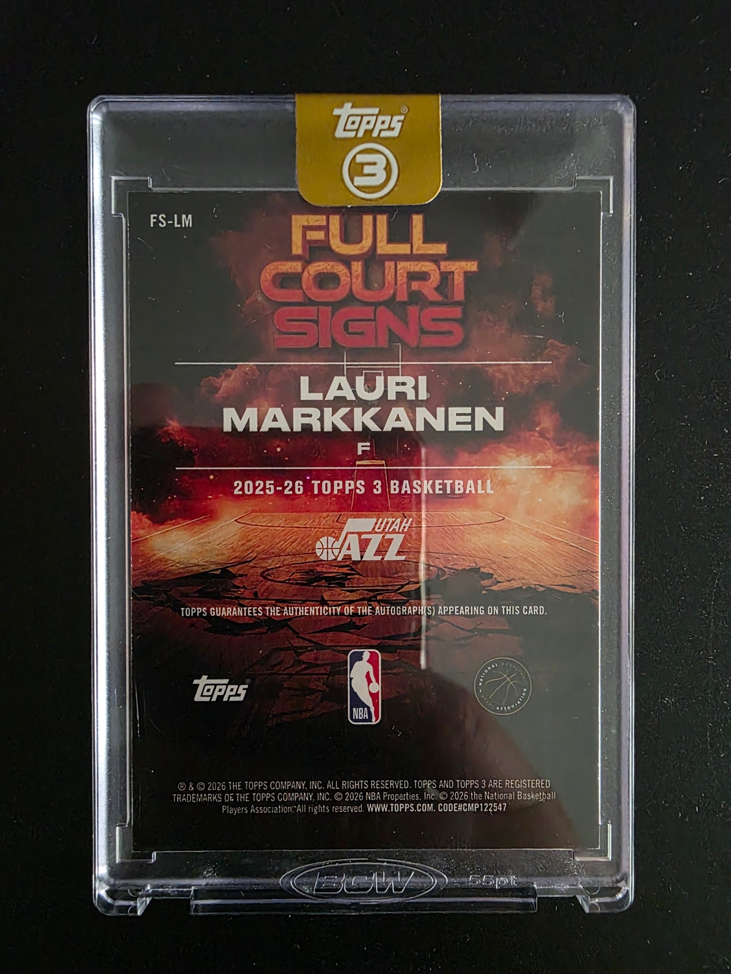 2025-26 Topps Three - Full Court Signs - Bronze - Lauri Markkanen #FS-LM /25