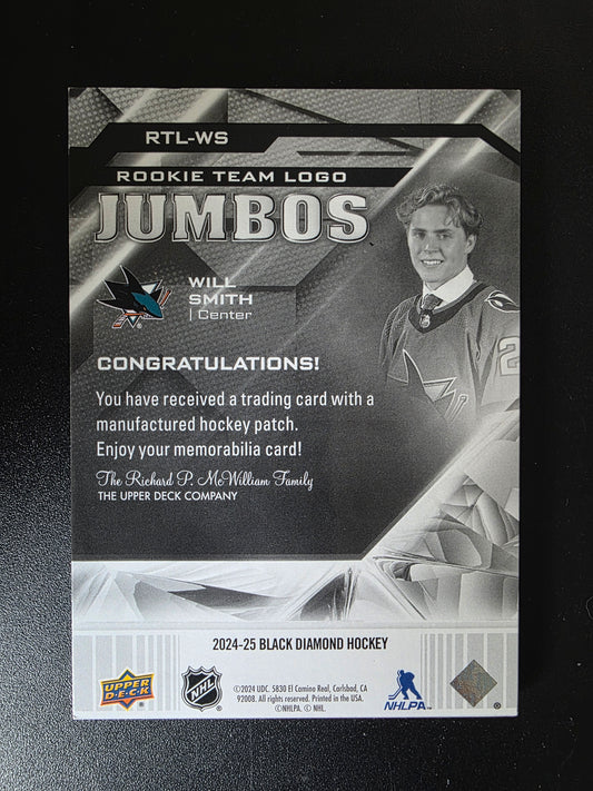 2024-25 Upper Deck Black Diamond - Rookie Team Logo Jumbos - WIll Smith #RTL-WS RY