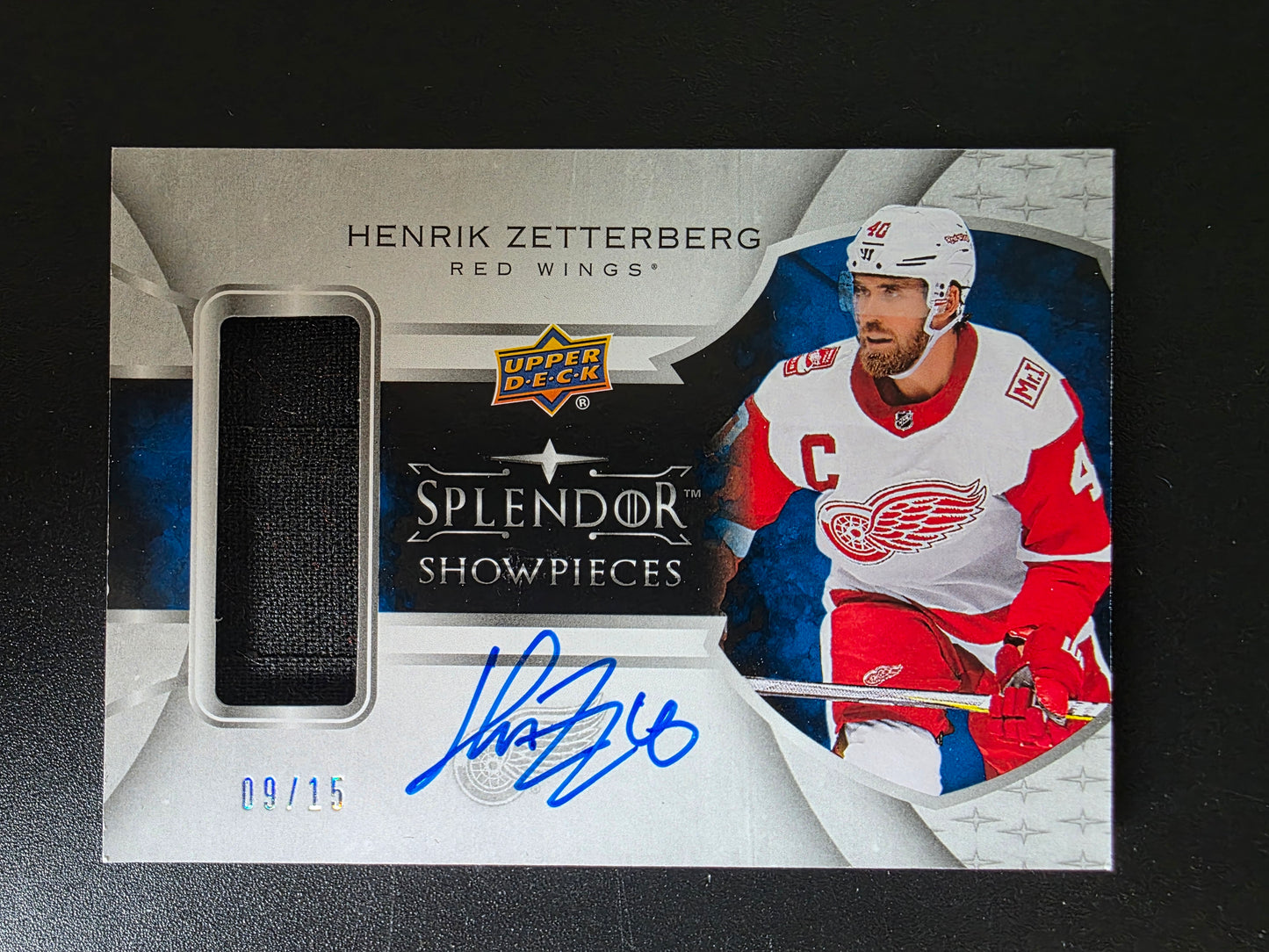 2017-18 Upper Deck Splendor - Showpieces - Blue - Henrik Zetterberg #SP-HZ /15