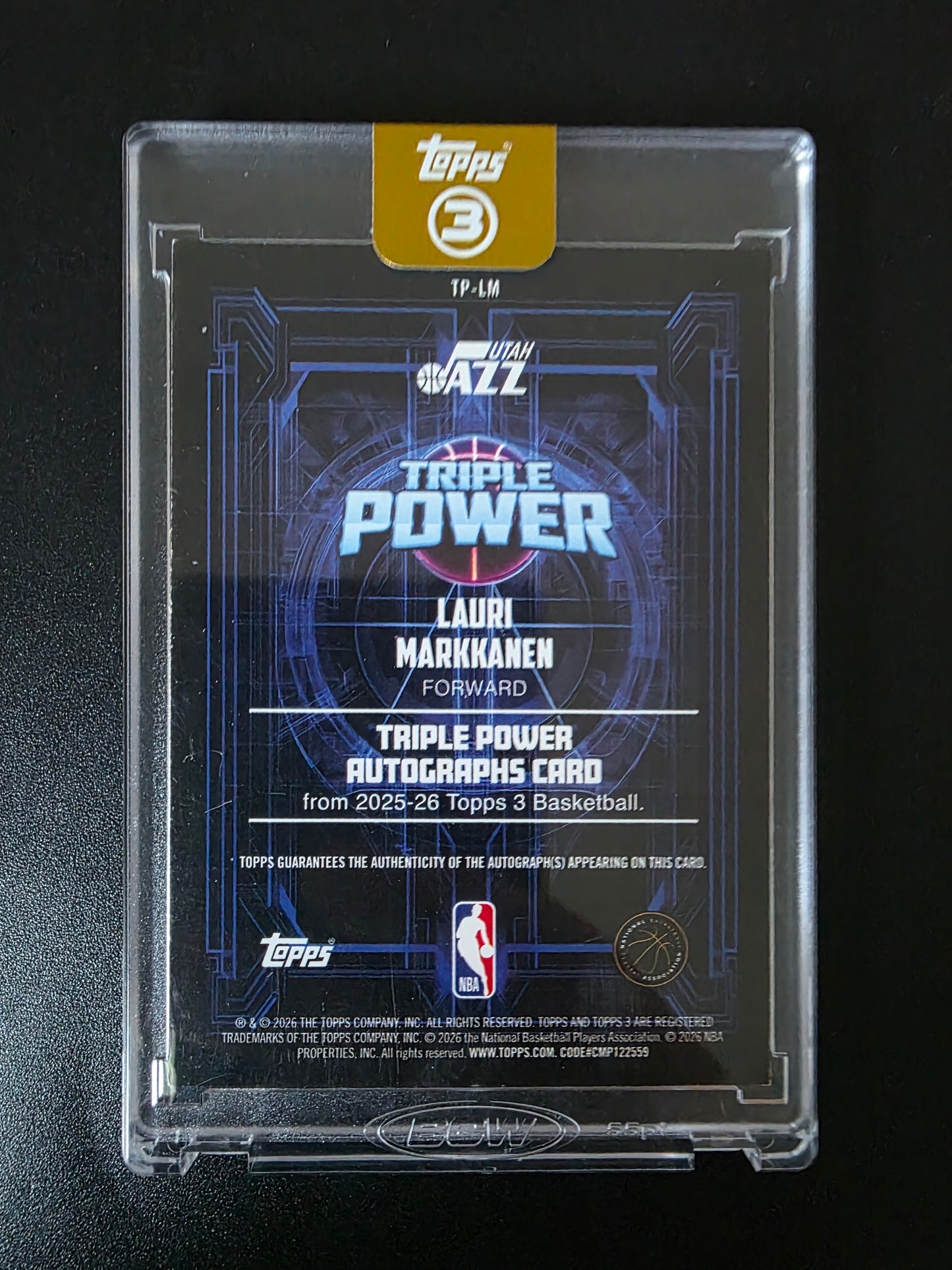 2025-26 Topps Three - Triple Power Autographs - Bronze - Lauri Markkanen #TP-LM /25