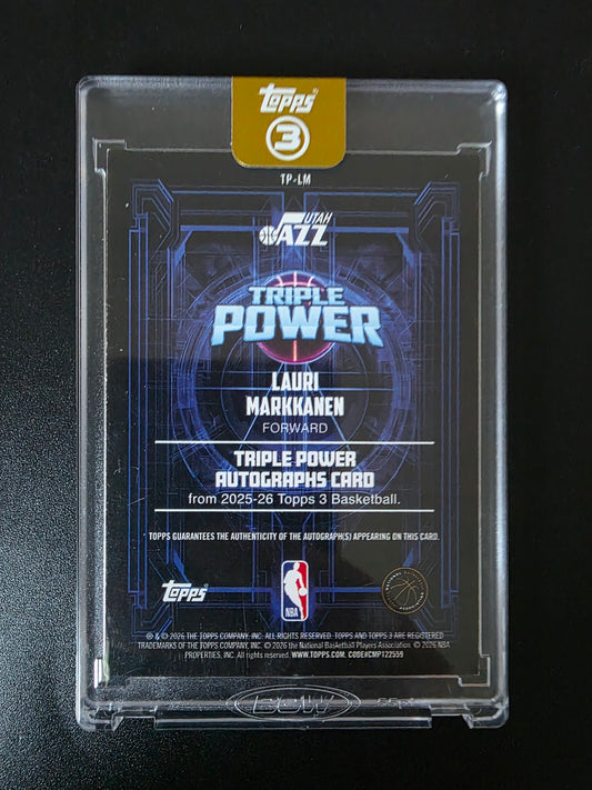 2025-26 Topps Three - Triple Power Autographs - Bronze - Lauri Markkanen #TP-LM /25
