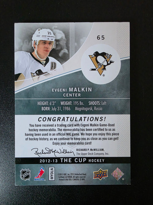 2012-13 Upper Deck The Cup - Jersey - Evgeni Malkin #65 /25