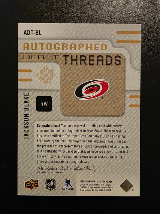 2024-25 Upper Deck Ultimate Collection - Debut Threads - Jackson Blake #ADT-BL /199 RY