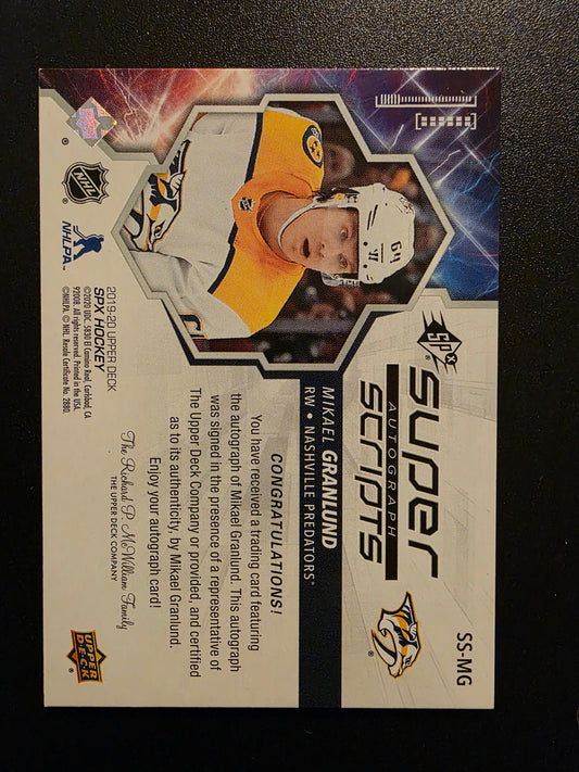 2019-20 Upper Deck SPx - Superscripts - Mikael Granlund #SS-MG