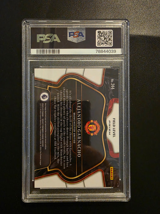 2022-23 Panini Select Premier League - Green Ice - Field Level - Alejandro Garnacho #244 PSA10 RC