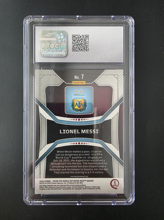 2022 Panini Prizm World Cup Qatar - Lionel Messi #7 CGC 8.5