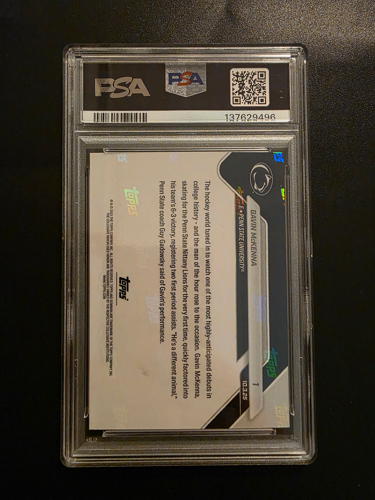 2025-26 Bowman U Now - Gavin McKenna #1 /14060 PSA 10 PRC