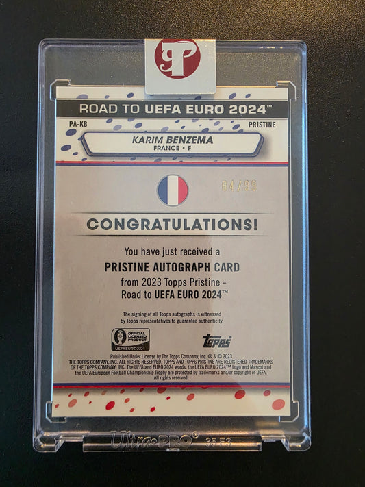 2023 Topps Pristine Road to UEFA Euro 2024 - Autographs - Pristine Pulsar Refractor - Karim Benzema #PA-KB /99