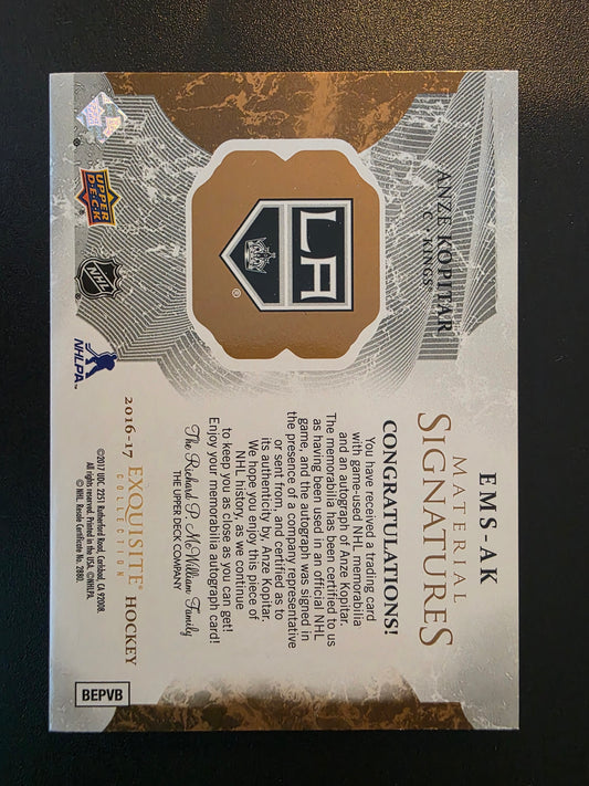2016-17 Upper Deck Ice - Exquisite Material Signatures - Anze Kopitar #EMS-AK /75
