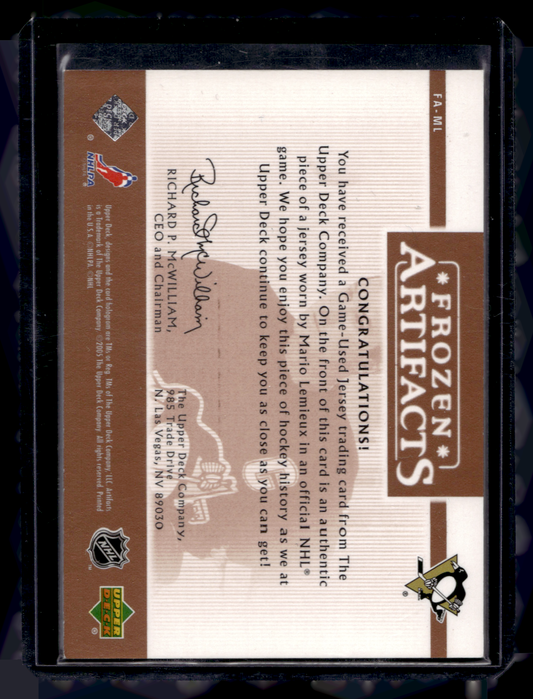 2005-06 Upper Deck Artifacts - Frozen Artifacts - Copper - Mario Lemieux #FA-ML /125