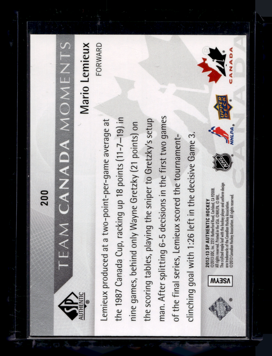 2012-13 Upper Deck SP Authentic - Team Canada Moments - Mario Lemieux #200