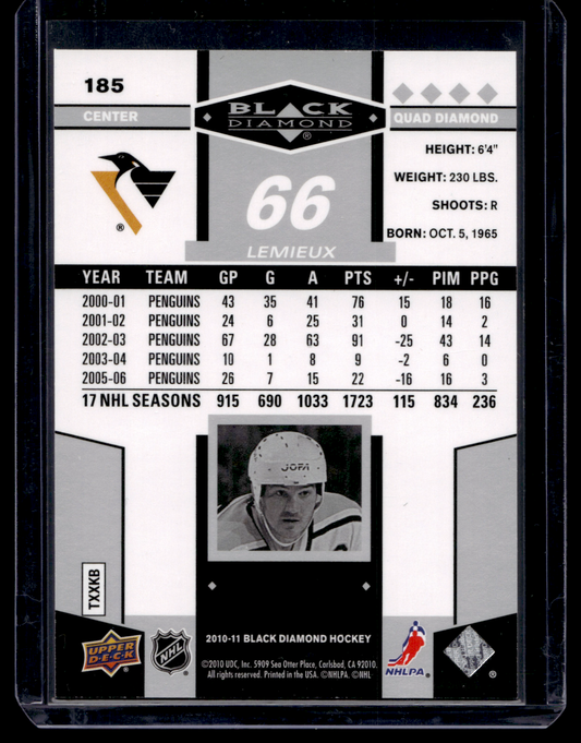 2010-11 Upper Deck Black Diamond - Mario Lemieux #185