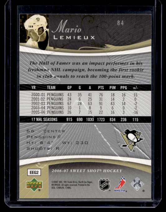 2006-07 Upper Deck Sweet Shot - Mario Lemieux #84