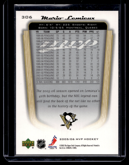 2005-06 Upper Deck MVP - Mario Lemieux #306