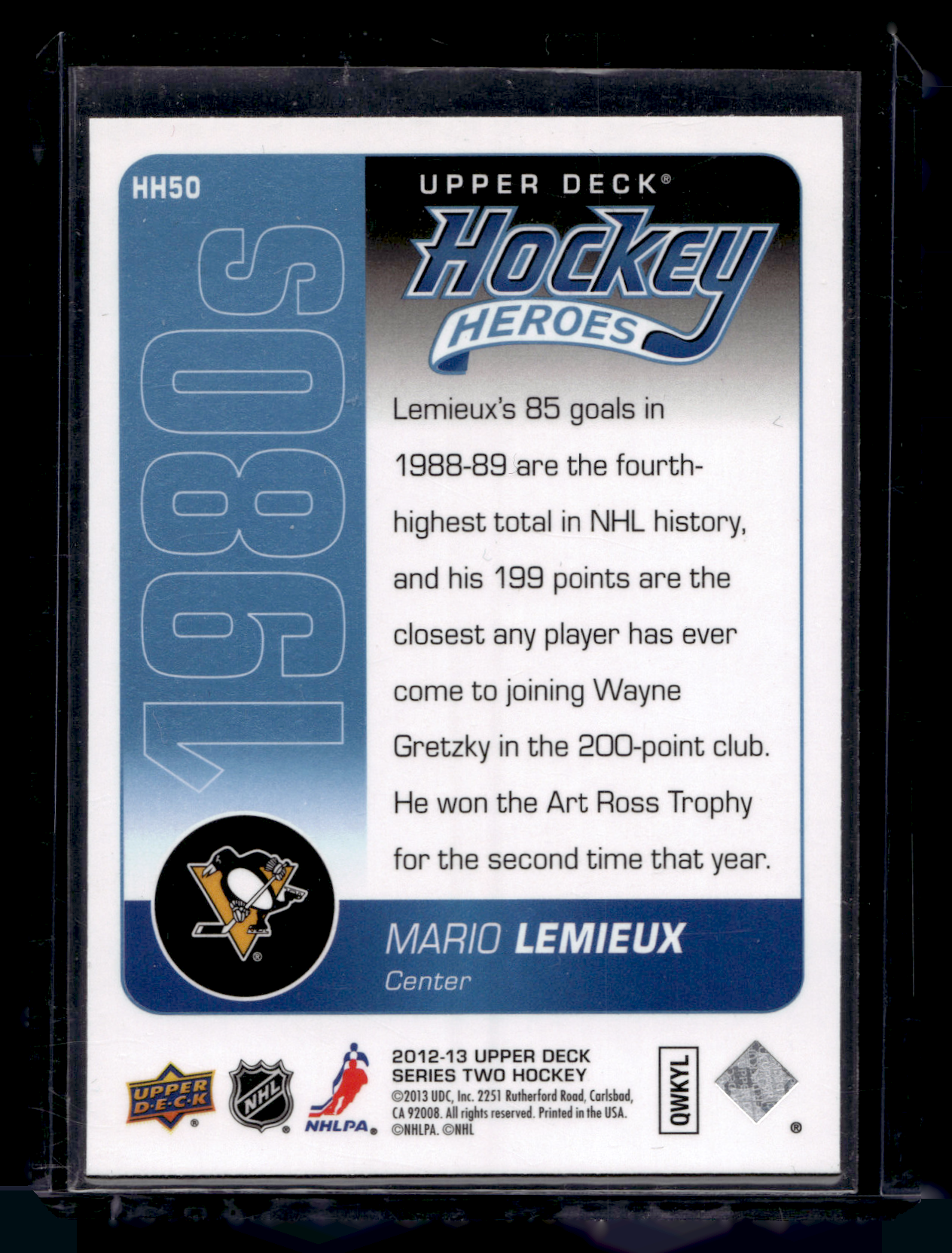 2013-14 Upper Deck - Hockey Heroes 1980s - Mario Lemieux #HH50