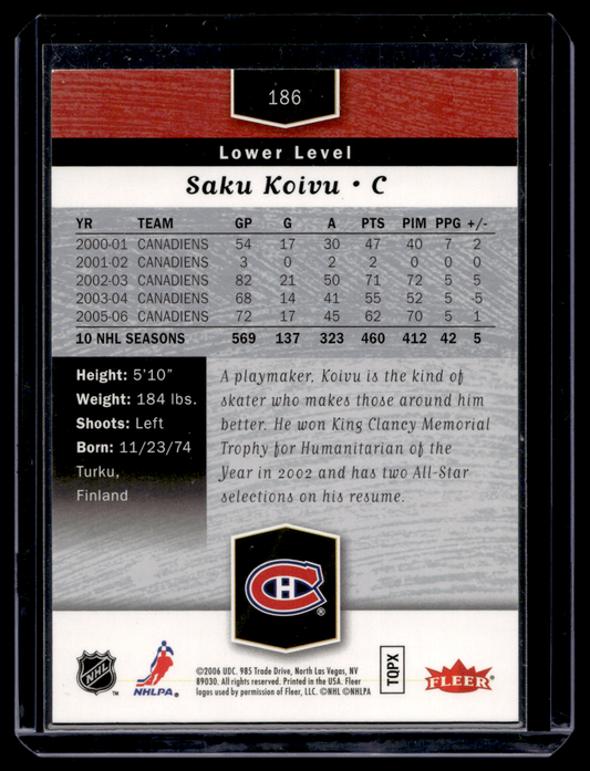 2006-07 Flair Showcase - Lower Level - Saku Koivu #186