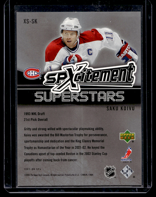 2005-06 Upper Deck SPx - SPXcitement Superstars - Saku Koivu #XS-SK /499