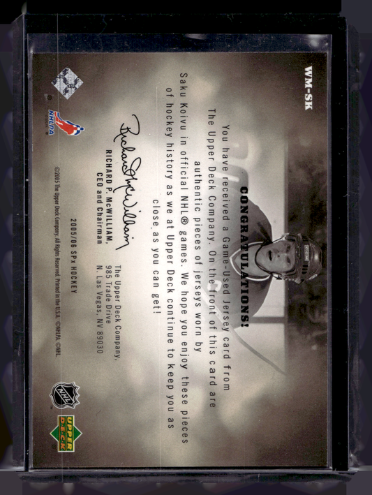 2005-06 Upper Deck SPx - Winning Materials - Gold - Saku Koivu #WM-SK /99