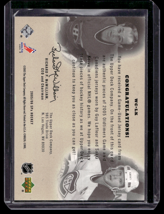 2005-06 Upper Deck SPx - Winning Combos - Gold - Guy Lafleur / Saku Koivu #WC-LK /99