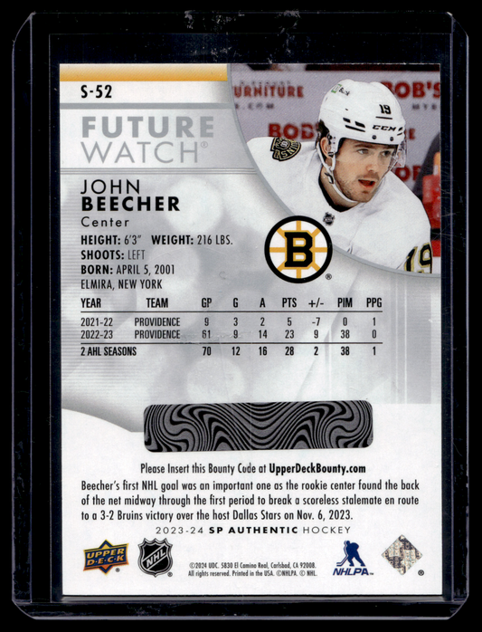 2023-24 Upper Deck SP Authentic - Spectrum FX - Future Watch - John Beecher #S-52 RY