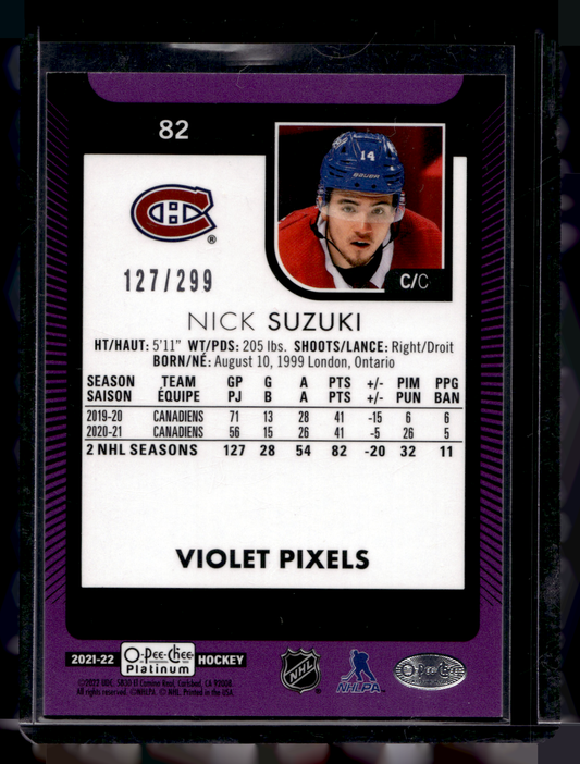 2021-22 Upper Deck OPC Platinum - Violet Pixels - Nick Suzuki #82 /299