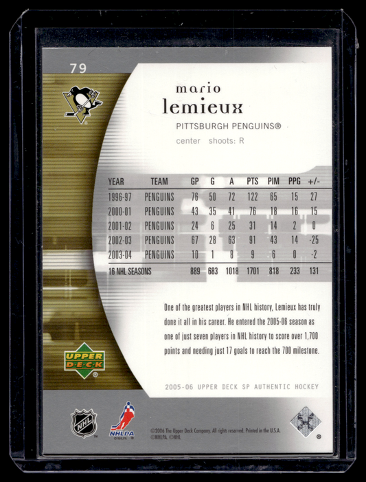 2005-06 Upper Deck SP Authentic - Mario Lemieux #79
