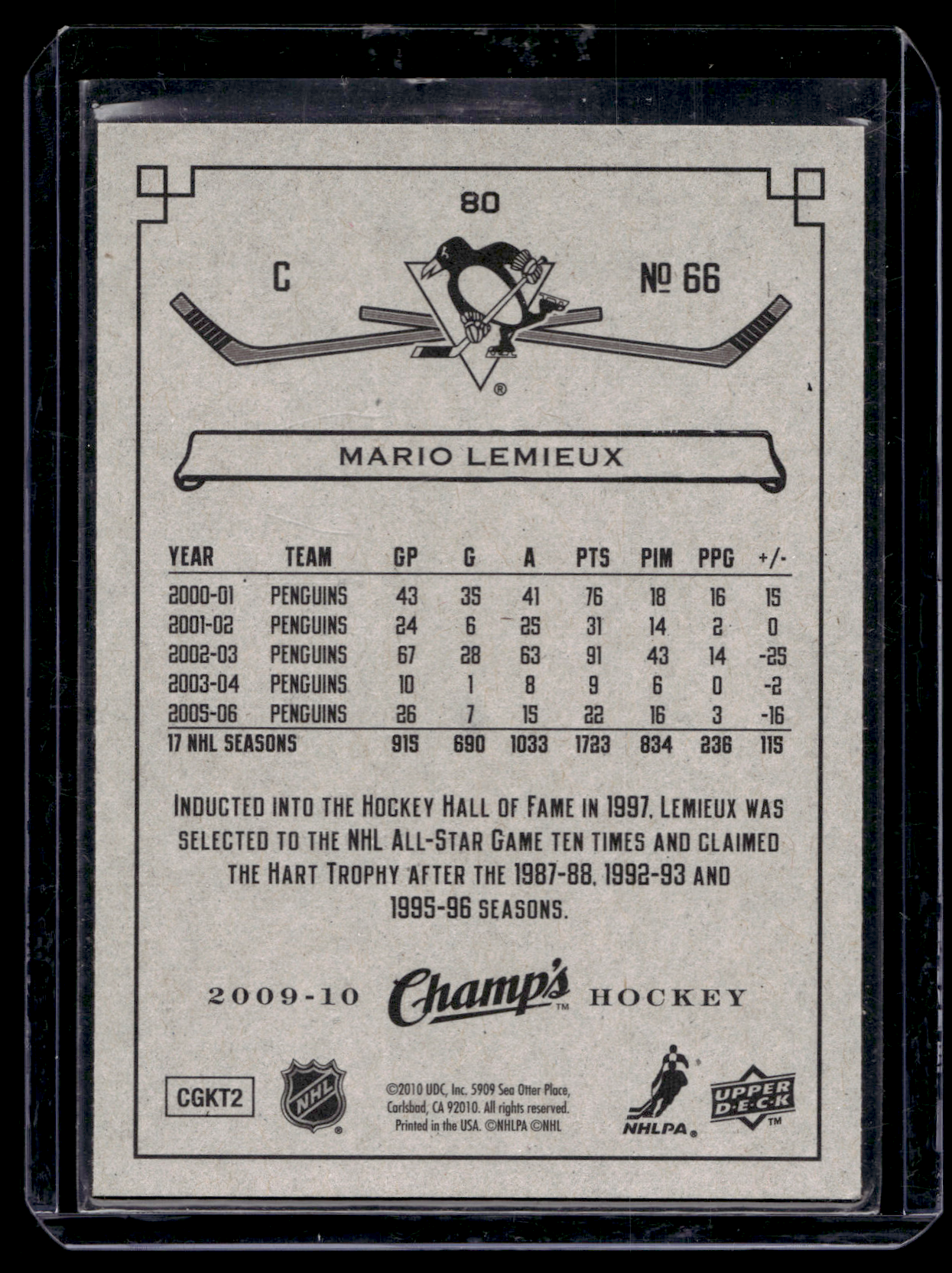 2009-10 Upper Deck Champ's - Green - Mario Lemieux #80