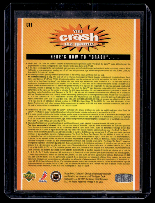 1997-98 Upper Deck Collector's Choice - You Crash the Game - vs. San Jose - Saku Koivu #C11