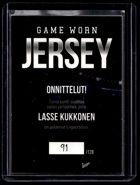 2017-18 Cardset - Game Worn Jersey - Lasse Kukkonen /128