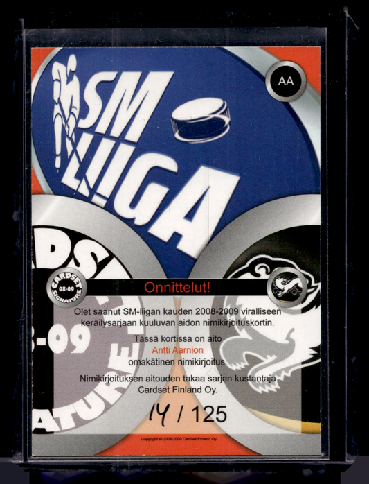 2008-09 Cardset Signature - Antti Aarnio /125