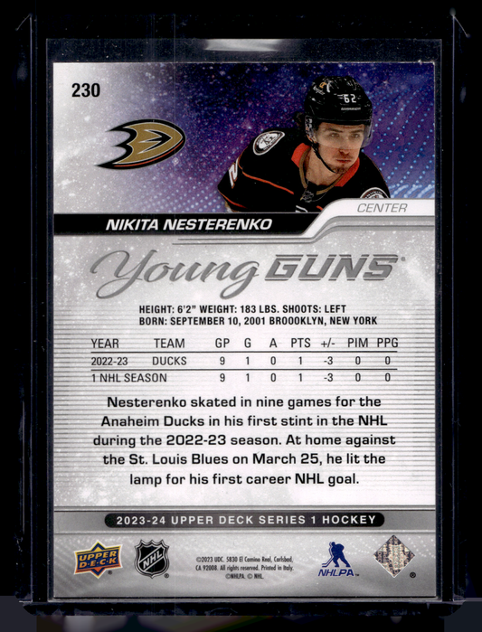 2023-24 Upper Deck Series 1 - Deluxe - Young Guns - Nikita Nesterenko #230 /250 RC