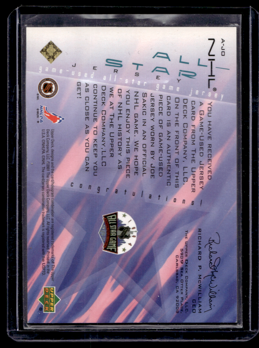 2001-02 Upper Deck - NHL All-Stars Jerseys - Joe Sakic #A-JO