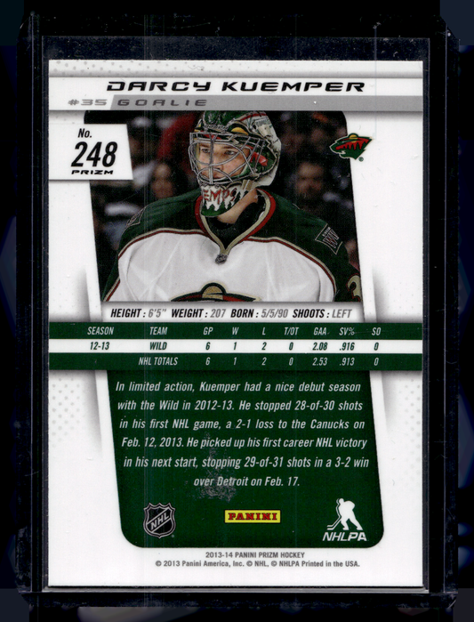 2013-14 Panini Prizm - Wal-Mart Blue Prizm - Darcy Kuemper #248 RC