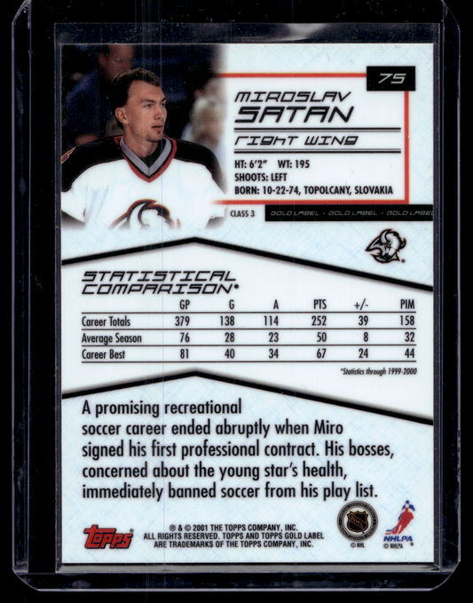 2000-01 Topps Gold Label - Class 3 - Miroslav Satan #75