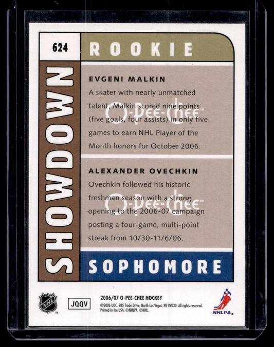 2006-07 O-Pee-Chee - Rookie Sophomore Showdown - Evgeni Malkin / Alexander Ovechkin #624 RC