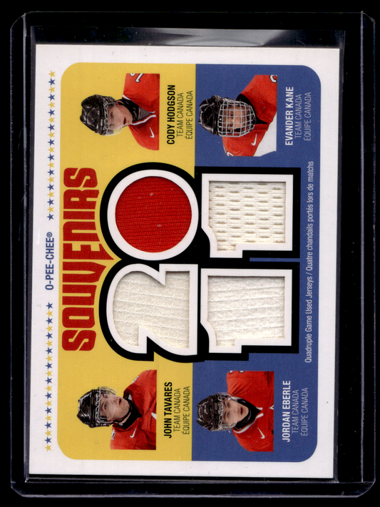 2011-12 O-Pee-Chee - Souvenirs Quadruple Relics - John Tavares / Jordan Eberle / Evander Kane / Cody Hodgson #OPC-POE1 RY