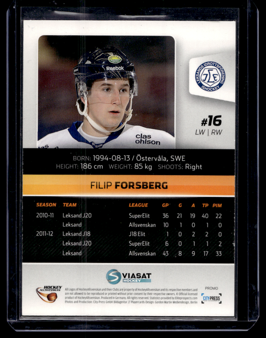 2012-13 City-Press HockeyAllsvenskan - Promotional - Filip Forsberg #PROMO PRC