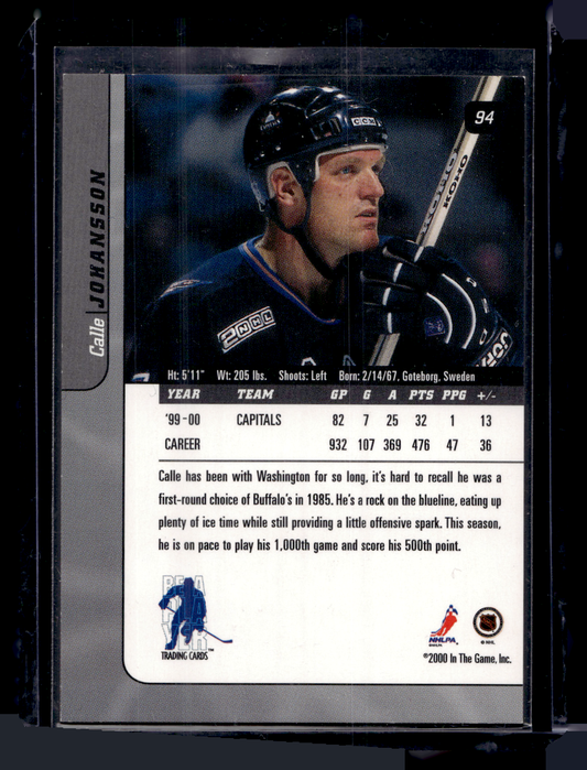 2000-01 In the Game Be A Player Signature Series - Ruby Chicago Sun-Times - Calle Johansson #94 /10