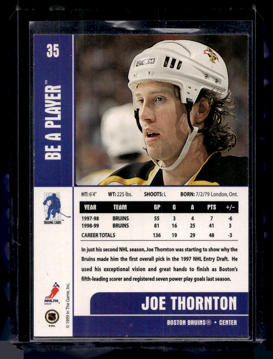 1999-00 In the Game Be A Player Memorabilia - Toronto Fall Expo - Joe Thornton #35 /10
