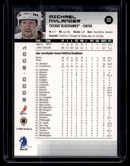 2000-01 In the Game Be A Player Memorabilia - Emerald All-Star Fantasy - Michael Nylander #335 /10