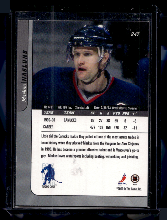 2000-01 In the Game Be A Player Signature Series - Sapphire Toronto Spring Expo - Markus Naslund #247 /10